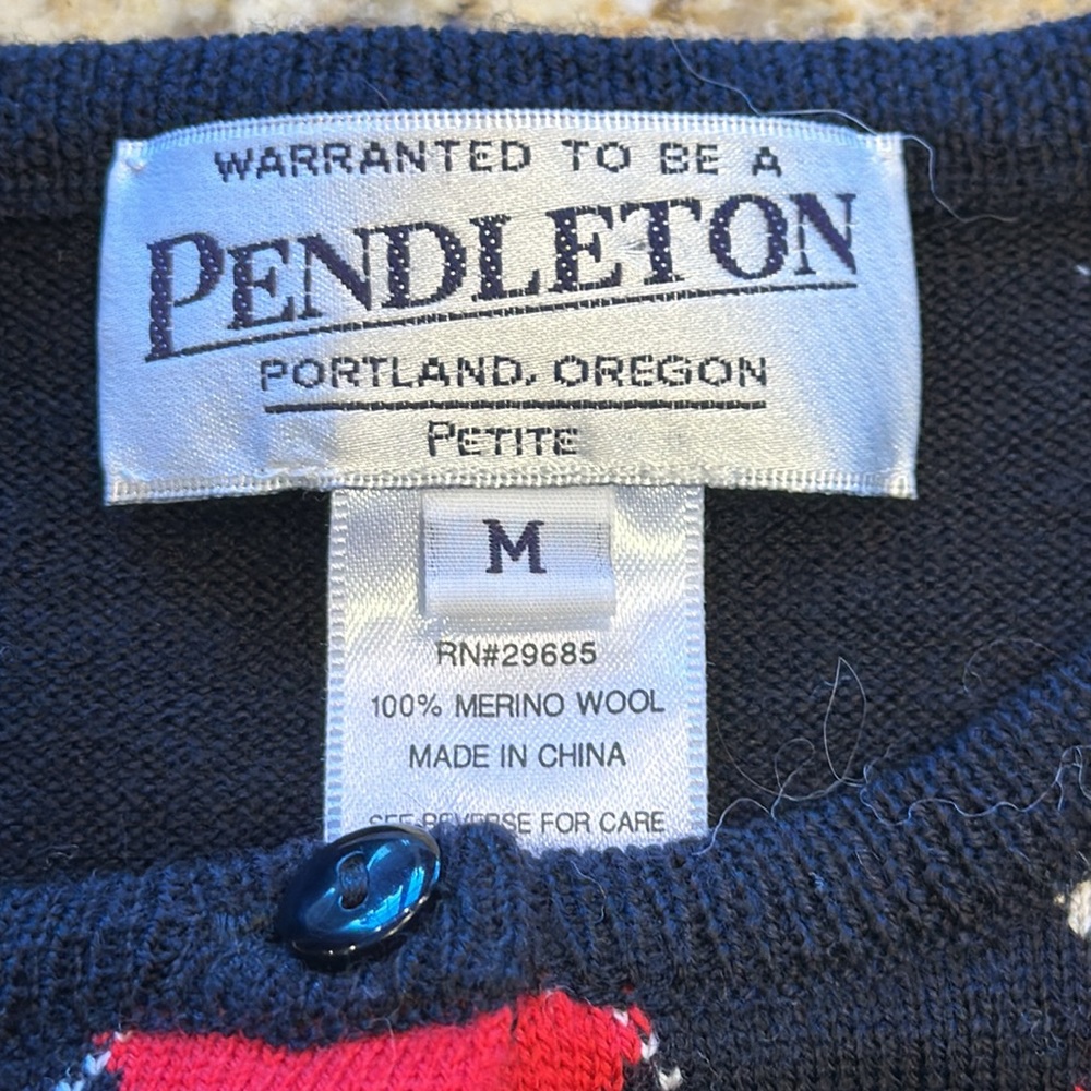 Pendleton Merino Wool Argyle Cardigan Sweater - image 2
